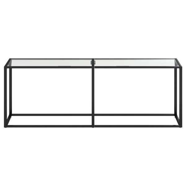 vidaXL Tavolo Consolle Trasparente 220x35x75,5 cm in Vetro Temperato
