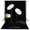 vidaXL Kit Studio Fotografico con Luci Ombrelli Fondale e Riflettore