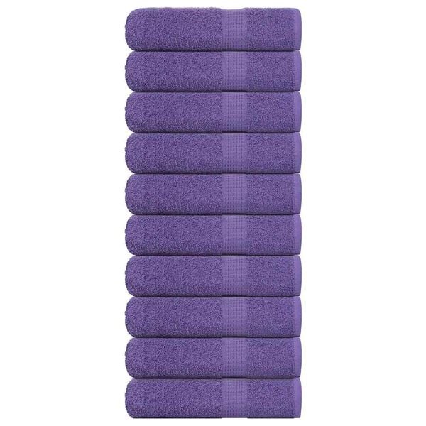 vidaXL Asciugamani da doccia FROGN 10 pz Viola 70x140 cm 360 g/m&sup2;