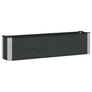 vidaXL Letto rialzato da giardino Nero 150 x 30 x 36 cm