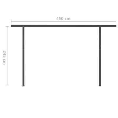 vidaXL Tenda da Sole Retrattile Manuale con Pali 4,5x3 m Gialla Bianca