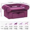vidaXL Divano per Cani con Cassetto Borgogna 75x50x38 cm in Peluche