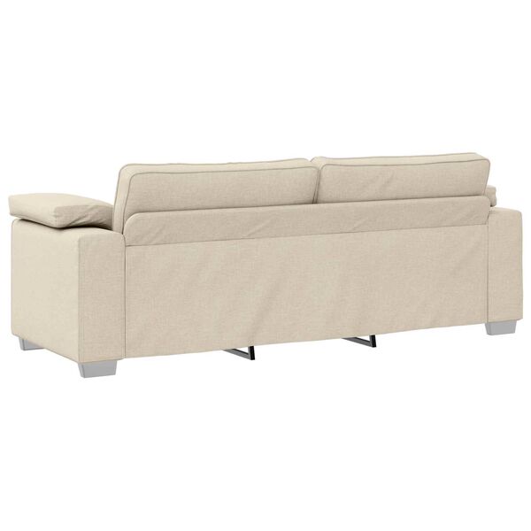 vidaXL Divano Beige 219 x 77 x 82 cm Tessuto misto lino