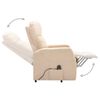 vidaXL Poltrona Alzapersona Crema in Tessuto