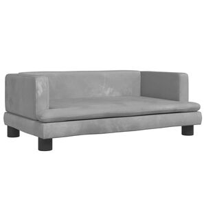 vidaXL Lettino per Cani Grigio Chiaro 80x45x30 cm in Velluto