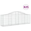 vidaXL Cesti Gabbioni ad Arco 25 pz 200x30x60/80 cm Ferro Zincato