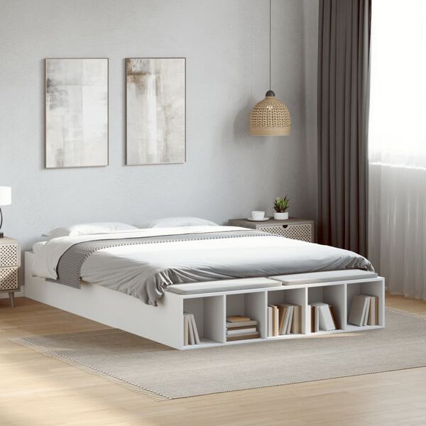 vidaXL Giroletto Bianco 140x190 cm in Legno Multistrato