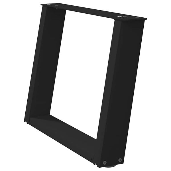 vidaXL Gambe per Tavolino da Caff&egrave; a Forma di U 2 pz Nere 70x(42-43) cm Acciaio