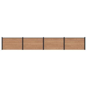 vidaXL Pannello di Recinzione 4 pcs WPC e Alluminio Marrone