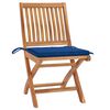 vidaXL Sedie da Giardino 2 pz con Cuscini Blu Reale Massello di Teak