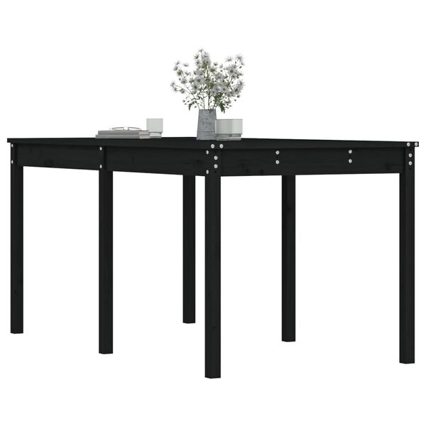 vidaXL Tavolo da Giardino Nero 159,5x82,5x76 cm Legno Massello di Pino