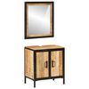 vidaXL Set Mobili da Bagno 2pz in Ferro e Legno Massello di Mango