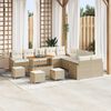 vidaXL Set Divano da Giardino con cuscino 13 pcs Beige Poly Rattan