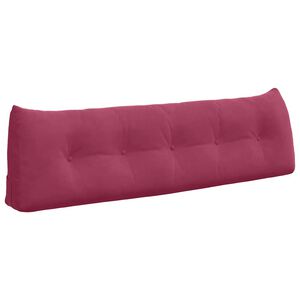 vidaXL Cuscino per Schiena Rosso Vino 160 x 24 x 50 cm Velluto