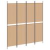 vidaXL Paravento a 4 pannelli Beige 200 x 220 cm Tessuto