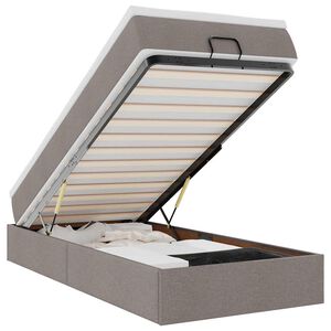 vidaXL Struttura Letto Pouf con Materasso Tortora 90x190 cm in Tessuto