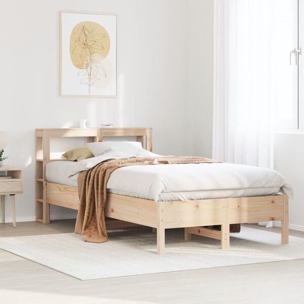 vidaXL Letto senza Materasso 75x190 cm in Legno Massello Pino