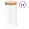 vidaXL Barattoli di Vetro con Coperchio in Bamb&ugrave; 4 pz 1200 ml