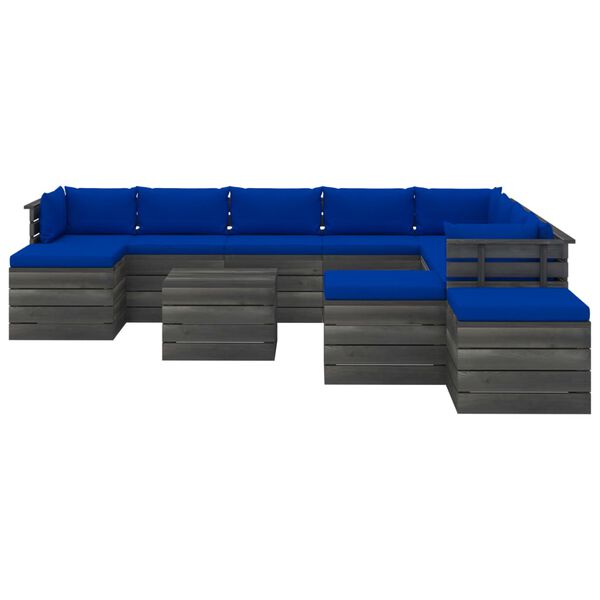 vidaXL Set Divani da Giardino Pallet 12 pz con Cuscini Massello Pino