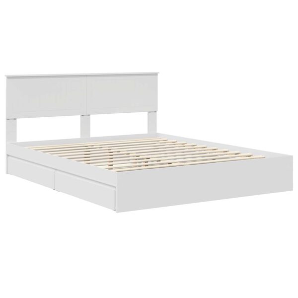 vidaXL Letto con Contenitore Bianco 160 x 200 cm Legno multistrato