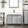vidaXL Mobile Lavabo con Cassetti Grigio Sonoma 90x34,5x60 cm