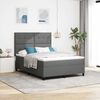 vidaXL Letto a molle con materasso Grigio scuro 140 x 190 cm Tessuto