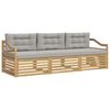 vidaXL Set di divani da esterno 3 pcs Bianco e Grigio Chiaro