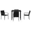 vidaXL Set da Pranzo per Giardino 5 pcs Nero Poly Rattan