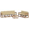 vidaXL Set di divani da esterno con cuscino 8 pcs Naturale e Beige
