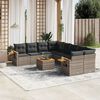 vidaXL Set Divano da Giardino 9 pz con Cuscini Grigio in Polyrattan