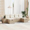vidaXL Set Divano da Giardino con cuscino 6 pcs Beige Poly Rattan