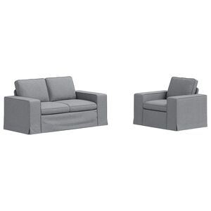 vidaXL Set di divani 2 pz Grigio chiaro Tessuto