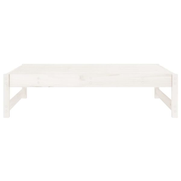 vidaXL Poggiapiedi da Giardino 120x80 cm Legno Massello di Pino Bianco