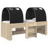 vidaXL Letto Alto per Bambini con Tunnel 3 pz Rovere Sonoma e Nero