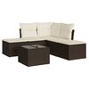 vidaXL Set Divano da Giardino 6 pz con Cuscini Marrone in Polyrattan