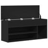 vidaXL Panca Porta Scarpe Nera 102x30,5x45 cm in Legno Multistrato