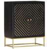 vidaXL Credenza Nero e Oro 60x30x75 cm in Legno Massello di Mango
