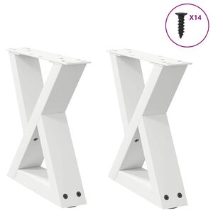 vidaXL Gambe per tavolino 2 pz Bianche 30x(30-31,3) cm Acciaio