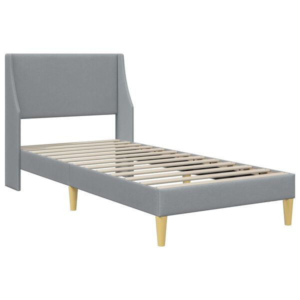 vidaXL Struttura letto con materasso Grigio chiaro 90 x 200 cm Tessuto