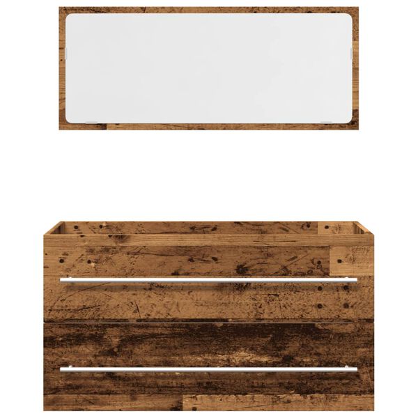 vidaXL Set Mobili da Bagno 2 pz Legno Antico in Legno Multistrato