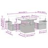 vidaXL Set Divano da Giardino 6pz con Cuscini Grigio Polyrattan Acacia