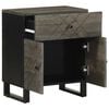 vidaXL Comodino Nero 50x33x60 cm in Legno Massello di Mango