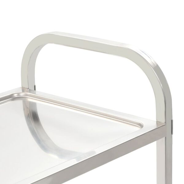 vidaXL Carrello da Cucina a 2 Livelli 95x45x83,5 cm in Acciaio Inox