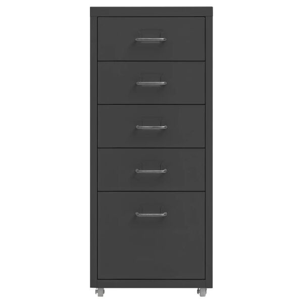 vidaXL Schedario Mobile Antracite 28x41x69 cm in Metallo