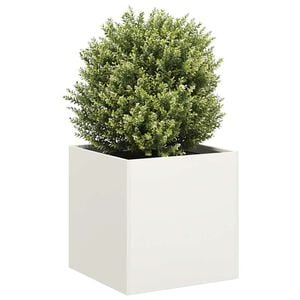 vidaXL Fioriera Bianca 40x40x40 cm in Acciaio Laminato a Freddo