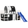 vidaXL Letto a Soppalco con Tunnel Bambini Bianco e Nero 90x190cm Pino