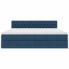 vidaXL Letto con contenitore e materasso con testiera Blu 200 x 200 cm