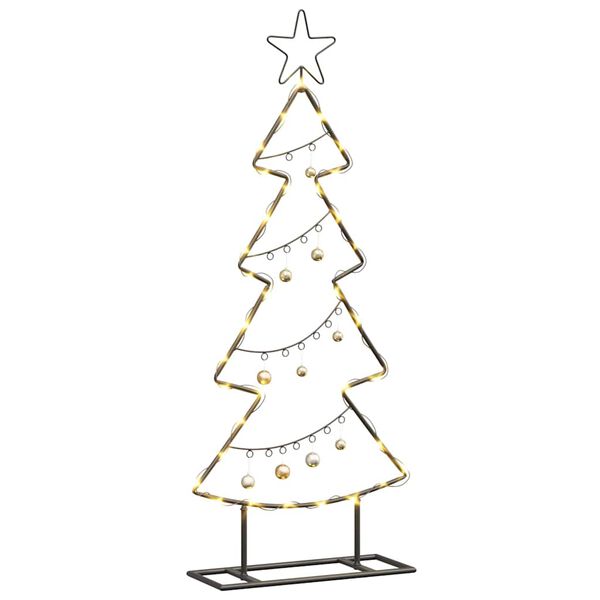 vidaXL Albero di Natale in metallo con supporto Nero 90,5 cm Acciaio