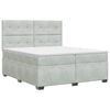 vidaXL Letto box spring con materasso Grigio Chiaro 200 x 200 cm