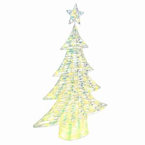 vidaXL Albero di Natale 120 LED Bianco caldo 120,5 cm PET